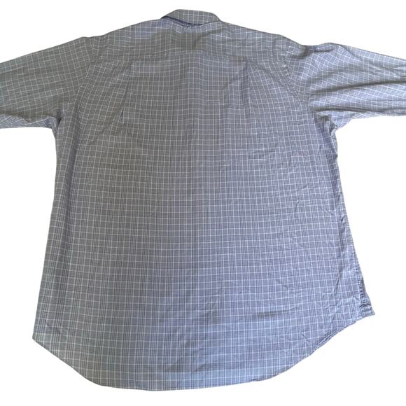 David Donahue men’s xl 100% cotton lilac purple white dress plaid shirt - Picture 9 of 11